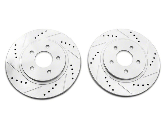C&L Super Sport Cross-Drilled and Slotted Rotors; Rear Pair (05-14 Mustang, Excluding 13-14 GT500)