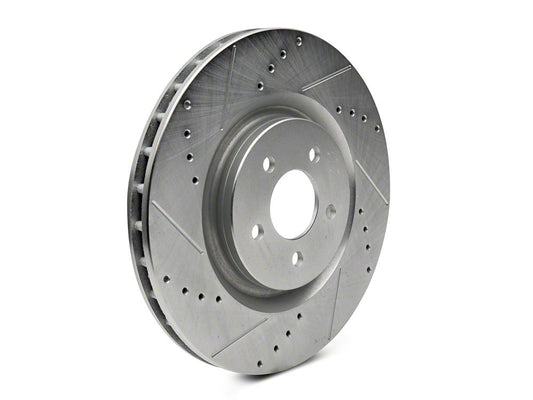 C&L Super Sport Cross-Drilled and Slotted Rotors; Front Pair (11-14 Mustang GT w/ Performance Pack; 12-13 Mustang BOSS 302; 07-12 Mustang GT500)