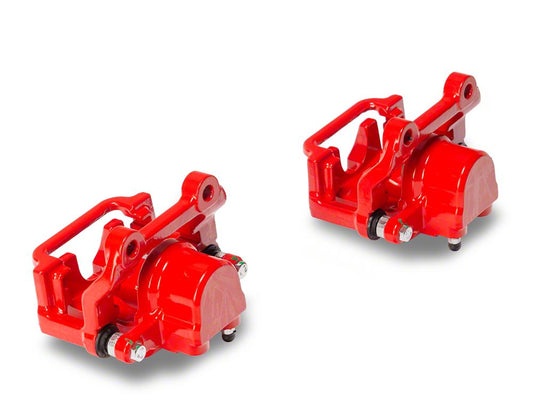C&L Performance Series Rear Brake Calipers; Red (09-20 Challenger GT, R/T, Rallye Redline & SXT w/ Dual Piston Front Calipers & Vented Rear Rotors; 2011 Challenger SE w/ Dual Piston Front Calipers & Vented Rear Rotors)
