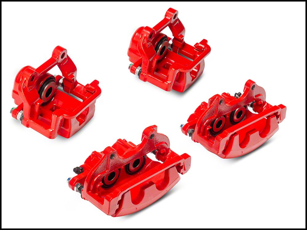 C&L Performance Series Front and Rear Brake Calipers; Red (12-20 Charg
