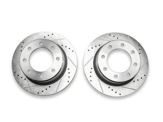 C&L Super Sport HD Cross-Drilled and Slotted 8-Lug Rotors; Rear Pair (09-25 RAM 2500)