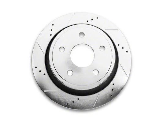 C&L Super Sport HD Cross-Drilled and Slotted 5-Lug Rotor; Rear Driver Side (02-18 RAM 1500, Excluding SRT-10 & Mega Cab)