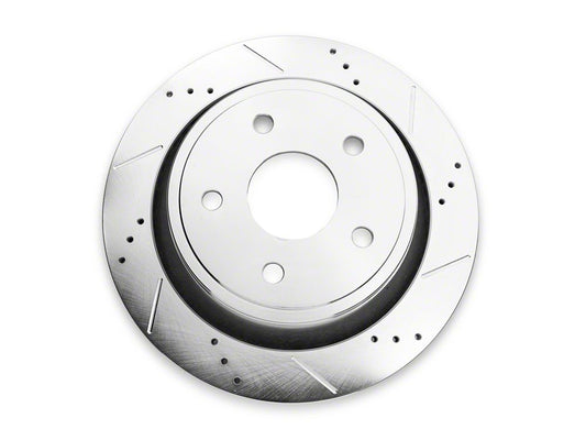 C&L Super Sport HD Cross-Drilled and Slotted 5-Lug Rotor; Rear Passenger Side (02-18 RAM 1500, Excluding SRT-10 & Mega Cab)