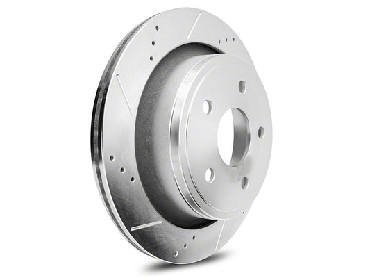 C&L Super Sport HD Cross-Drilled and Slotted 5-Lug Rotors; Rear Pair (02-18 RAM 1500, Excluding SRT-10 & Mega Cab)