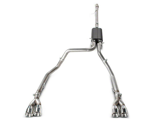 C&L Dual Exhaust System with Polished Tips; Rear Exit (19-26 5.3L Silverado 1500 w/ Factory Dual Exhaust)