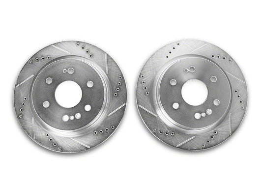 C&L Super Sport HD Cross-Drilled and Slotted 6-Lug Rotors; Rear Pair (19-26 Silverado 1500)