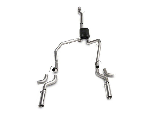 C&L Dual Exhaust System with Polished Tips; Side Exit (14-18 5.3L Sierra 1500)