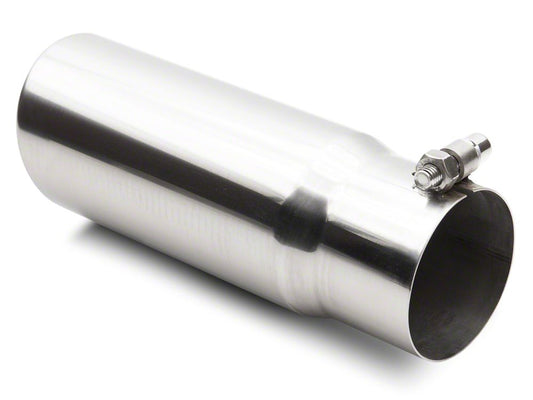 C&L Rolled End Round Exhaust Tip; 3.50-Inch; Polished (Fits 3-Inch Tailpipe)