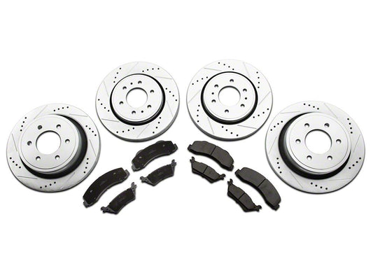 C&L Super Sport HD Brake Rotor and Pad Kit; Front and Rear (12-14 F-150; 15-17 F-150 w/ Manual Parking Brake)