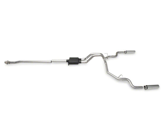 C&L Dual Exhaust System with Polished Tips; Side/Rear Exit (15-20 2.7L EcoBoost F-150)