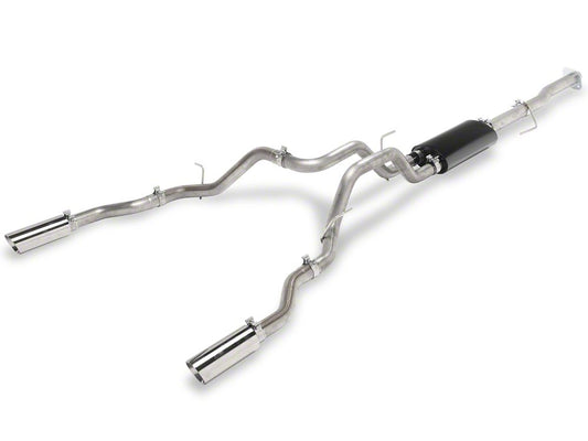 C&L Dual Exhaust System with Polished Tips; Side/Rear Exit (11-14 5.0L F-150)