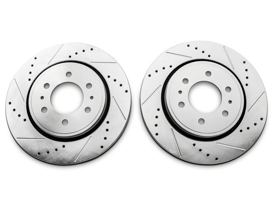 C&L Super Sport HD Cross Drilled and Slotted 6-Lug Rotors; Front and Rear (12-14 F-150; 15-17 F-150 w/ Manual Parking Brake)
