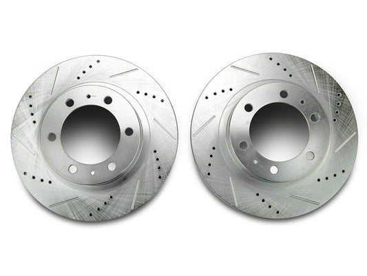 C&L Super Sport Cross-Drilled and Slotted 6-Lug Rotors; Front Pair (05-23 Tacoma)