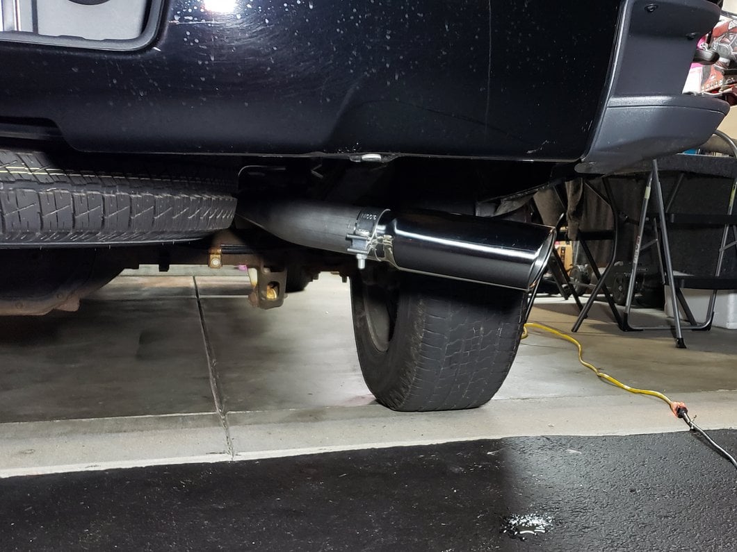 C&L Single Exhaust System with Polished Tip; Side Exit (14-18 4.3L Silverado 1500)