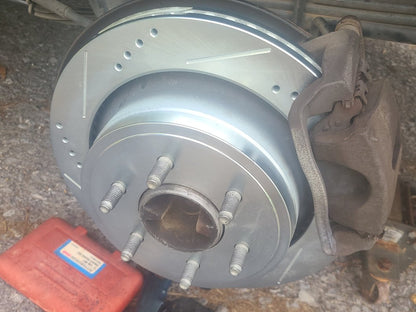 C&L Super Sport HD Cross-Drilled and Slotted Rotor; Rear Driver Side (12-14 F-150; 15-17 F-150 w/ Manual Parking Brake)