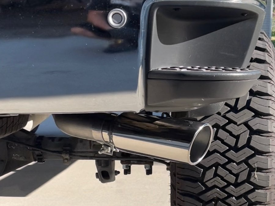 C&L Single Exhaust System with Polished Tip; Side Exit (14-18 5.3L Sierra 1500)