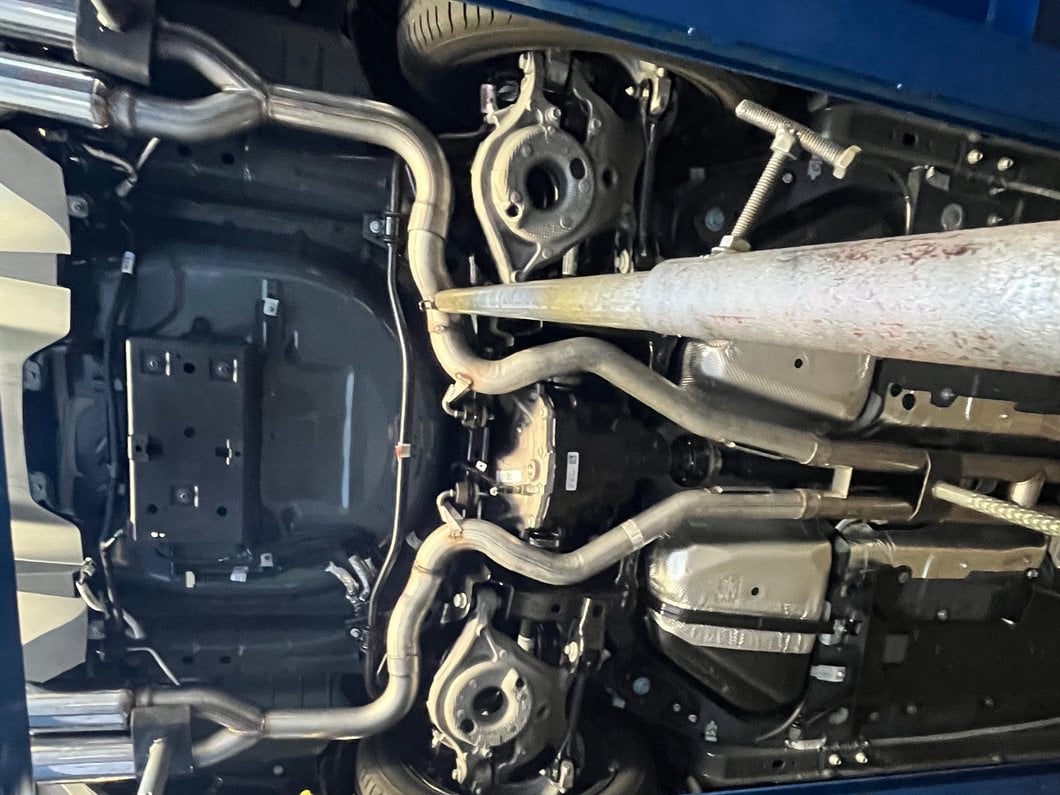 C&L Muffler Delete Axle-Back Exhaust with Polished Tips (18-23 Mustang GT w/o Active Exhaust)