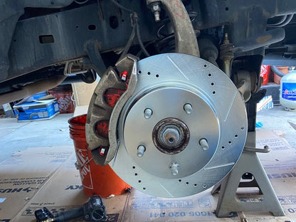 C&L Super Sport HD 5-Lug Brake Rotor and Pad Kit; Front and Rear (06-18 RAM 1500, Excluding SRT-10 & Mega Cab)
