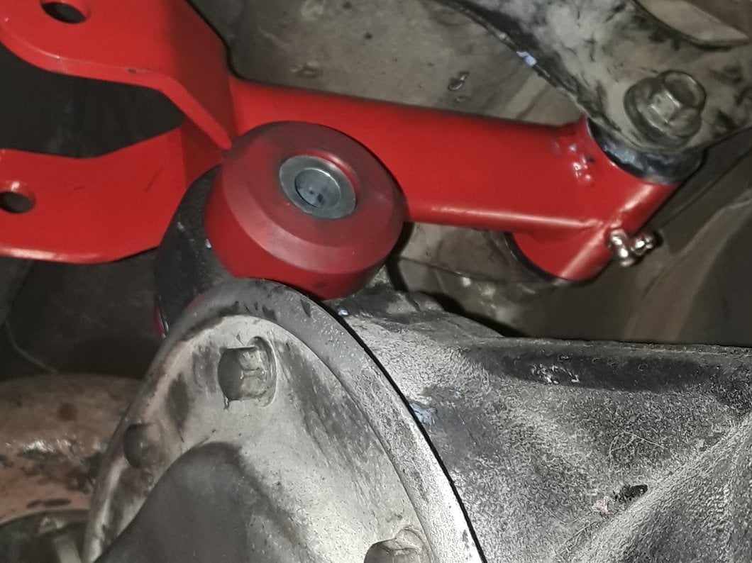 C&L Non-Adjustable Rear Upper Control Arm; Red (05-10 Mustang)