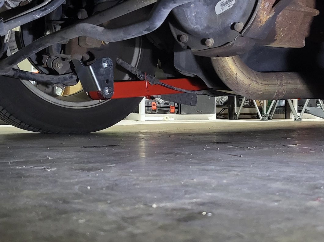 C&L Non-Adjustable Rear Lower Control Arms; Red (05-14 Mustang)