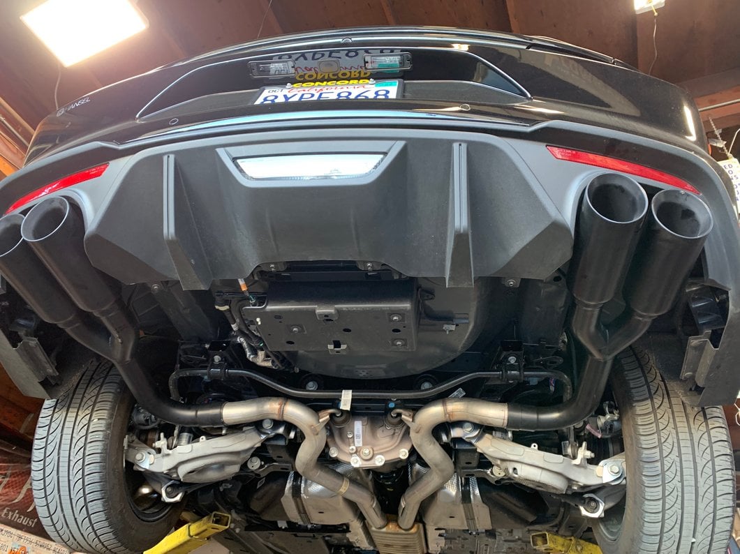 C&L Muffler Delete Axle-Back Exhaust with Black Tips (18-23 Mustang GT w/o Active Exhaust)