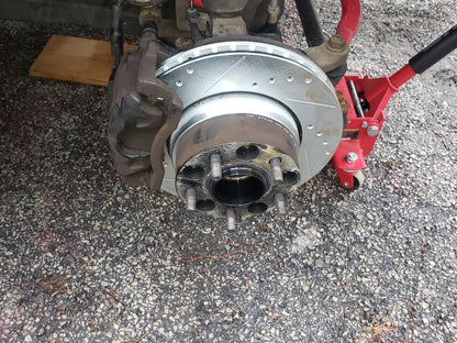 C&L Super Sport HD Cross-Drilled and Slotted Rotors; Front Pair (07-18 Jeep Wrangler JK)