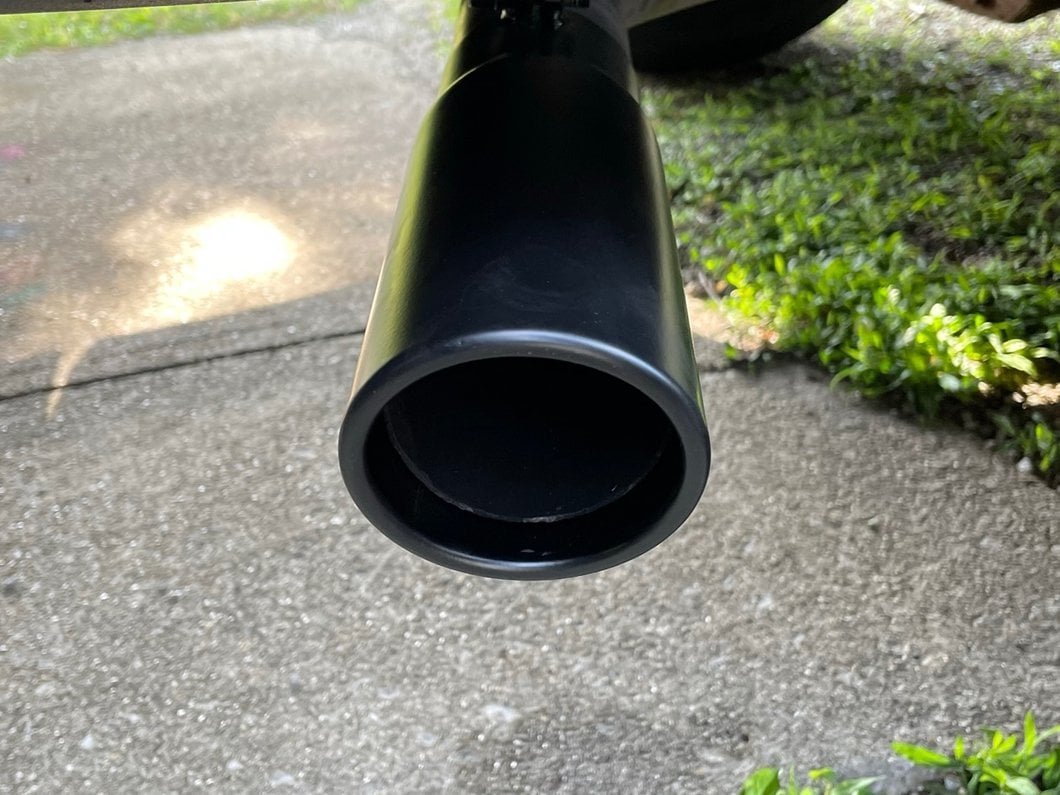 C&L Rolled End Round Exhaust Tip; 3.50-Inch; Black (18-20 F-150)