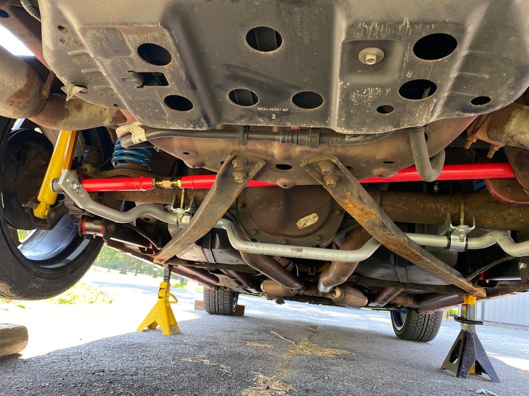 C&L Adjustable Panhard Bar; Red (05-14 Mustang)