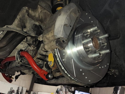 C&L Super Sport Cross-Drilled and Slotted Rotors; Front Pair (12-14 Charger Pursuit; 06-23 Charger AWD SE, AWD SXT, Daytona, Daytona R/T, GT & R/T w/ Dual Piston Front Calipers; 11-13 5.7L HEMI Charger SE)