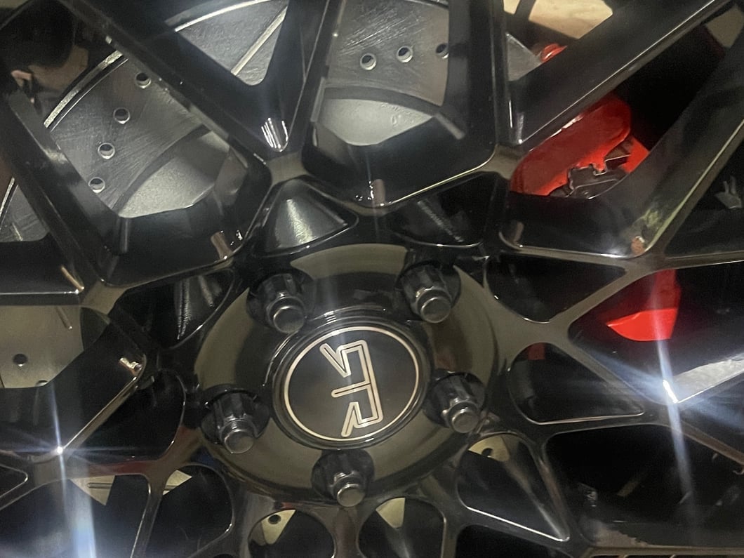 C&L Super Sport Cross-Drilled and Slotted Rotors; Rear Pair (15-23 Mustang GT w/o Performance Pack, EcoBoost w/ Performance Pack)