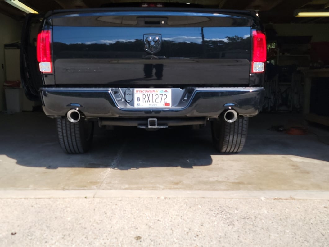 C&L Dual Exhaust System with Polished Tips; Rear Exit (09-18 5.7L RAM 1500 w/ Factory Dual Exhaust)