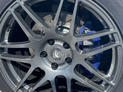 C&L Super Sport Cross-Drilled and Slotted Rotors; Front Pair (15-23 Mustang EcoBoost w/o Performance Pack, V6)