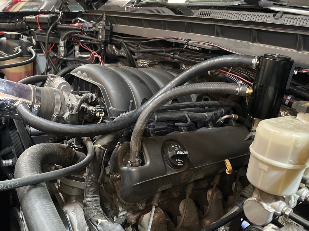 C&L Oil Separator; Driver Side (14-18 V8 Silverado 1500)