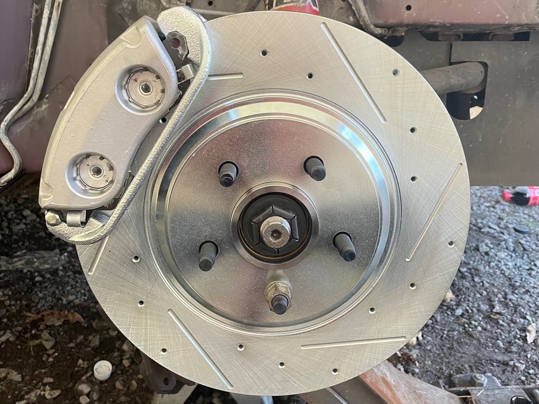 C&L Super Sport Cross-Drilled and Slotted Brake Rotor and Pad Kit; Front (94-04 Mustang Cobra, Bullitt, Mach 1)