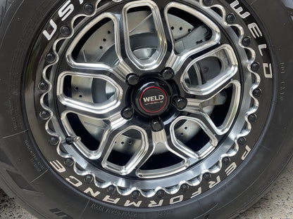 C&L Super Sport Cross-Drilled and Slotted Rotors; Rear Pair (15-23 Mustang GT w/o Performance Pack, EcoBoost w/ Performance Pack)