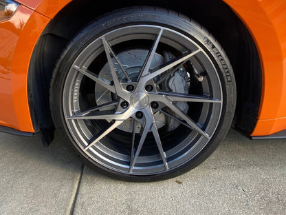 C&L Super Sport Cross-Drilled and Slotted Brake Rotor and Pad Kit; Rear (15-23 Mustang GT w/o Performance Pack, EcoBoost w/ Performance Pack)