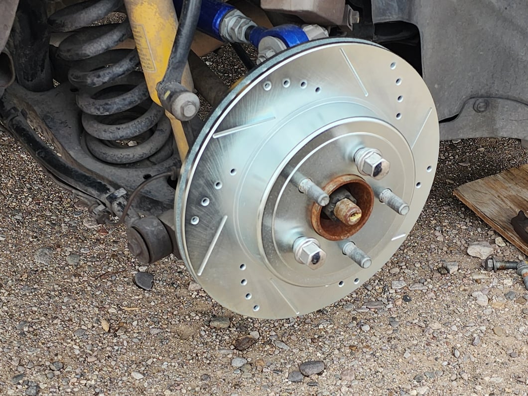 C&L Super Sport Cross-Drilled and Slotted Rotors; Front Pair (09-23 Challenger GT, R/T, Rallye Redline, SXT & T/A w/ Dual Piston Front Calipers; 2011 Challenger SE w/ Dual Piston Front Calipers)