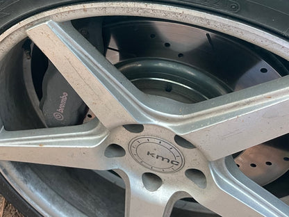 C&L Super Sport Cross-Drilled and Slotted Rotors; Front Pair (11-14 Mustang GT w/ Performance Pack; 12-13 Mustang BOSS 302; 07-12 Mustang GT500)