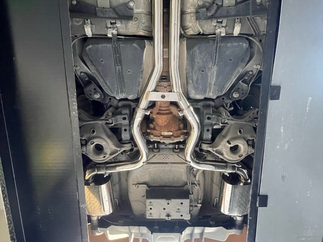 C&L Cat-Back Exhaust with Black Tips (15-17 Mustang GT Fastback)