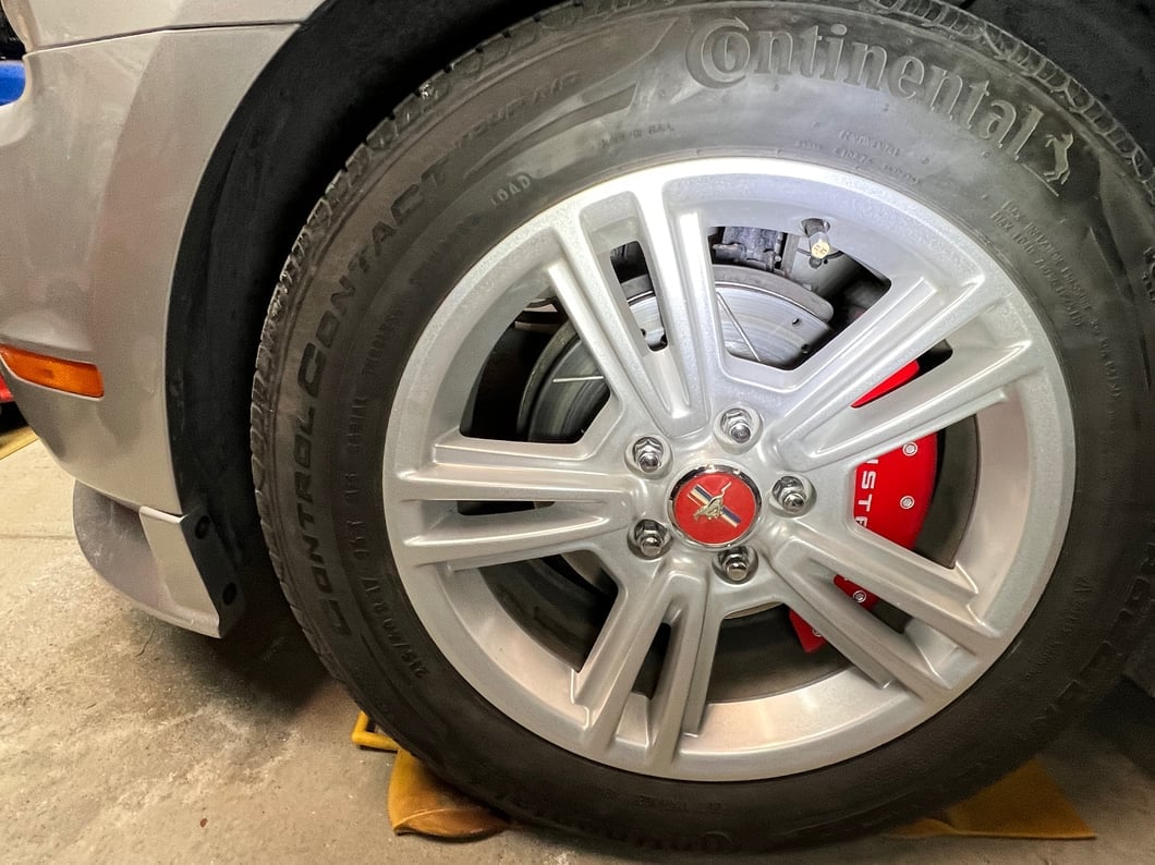 C&L Super Sport Cross-Drilled and Slotted Brake Rotor and Pad Kit; Front (05-10 Mustang V6)