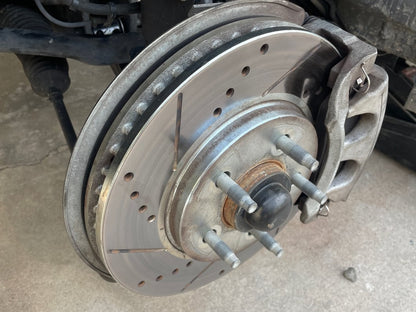 C&L Super Sport Cross-Drilled and Slotted Rotors; Front Pair (05-10 Mustang V6)