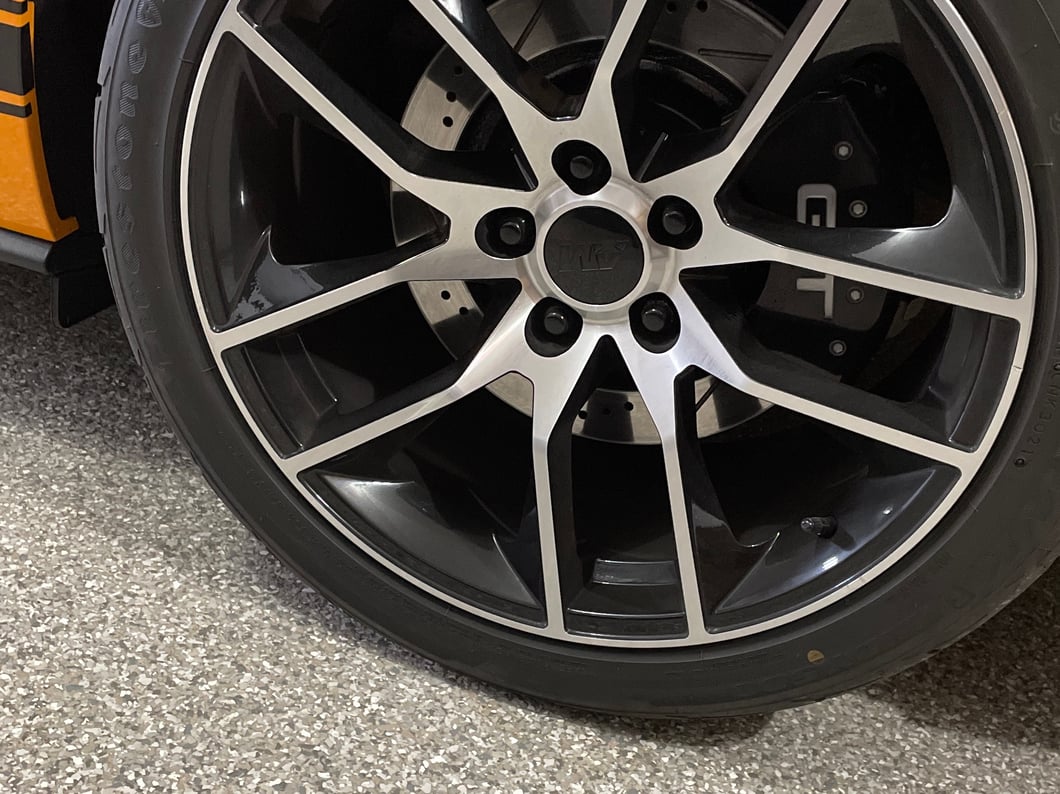 C&L Super Sport Cross-Drilled and Slotted Brake Rotor and Pad Kit; Rear (15-23 Mustang GT w/o Performance Pack, EcoBoost w/ Performance Pack)