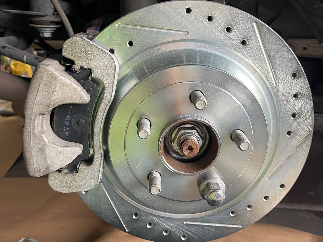 C&L Super Sport Cross-Drilled and Slotted Brake Rotor and Pad Kit; Rear (15-23 Mustang EcoBoost w/o Performance Pack, V6)