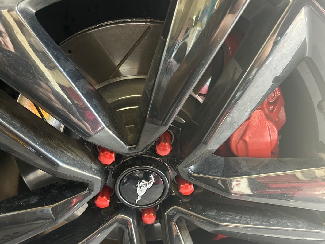 C&L Super Sport Cross-Drilled and Slotted Rotors; Front Pair (15-23 Mustang GT w/o Performance Pack, EcoBoost w/ Performance Pack)