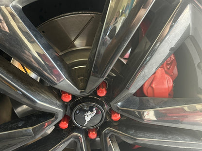 C&L Super Sport Cross-Drilled and Slotted Rotors; Front Pair (15-23 Mustang GT w/o Performance Pack, EcoBoost w/ Performance Pack)