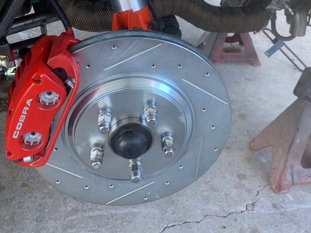 C&L Super Sport Cross-Drilled and Slotted Brake Rotor and Pad Kit; Front (94-04 Mustang Cobra, Bullitt, Mach 1)