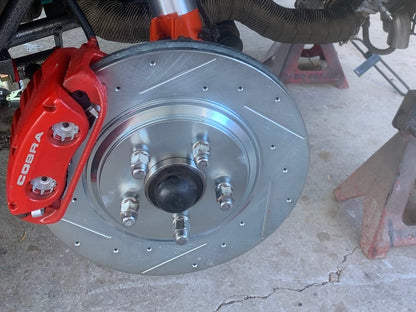 C&L Super Sport Cross-Drilled and Slotted Brake Rotor and Pad Kit; Front (94-04 Mustang Cobra, Bullitt, Mach 1)