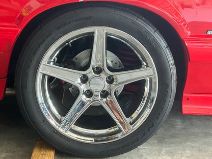 C&L Super Sport Cross-Drilled and Slotted Rotors; Rear Pair (94-04 Mustang GT, V6)