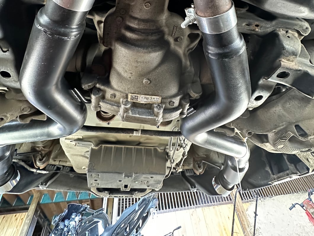 C&L Axle-Back Exhaust with Polished Tips (15-23 Mustang EcoBoost w/o Active Exhaust)