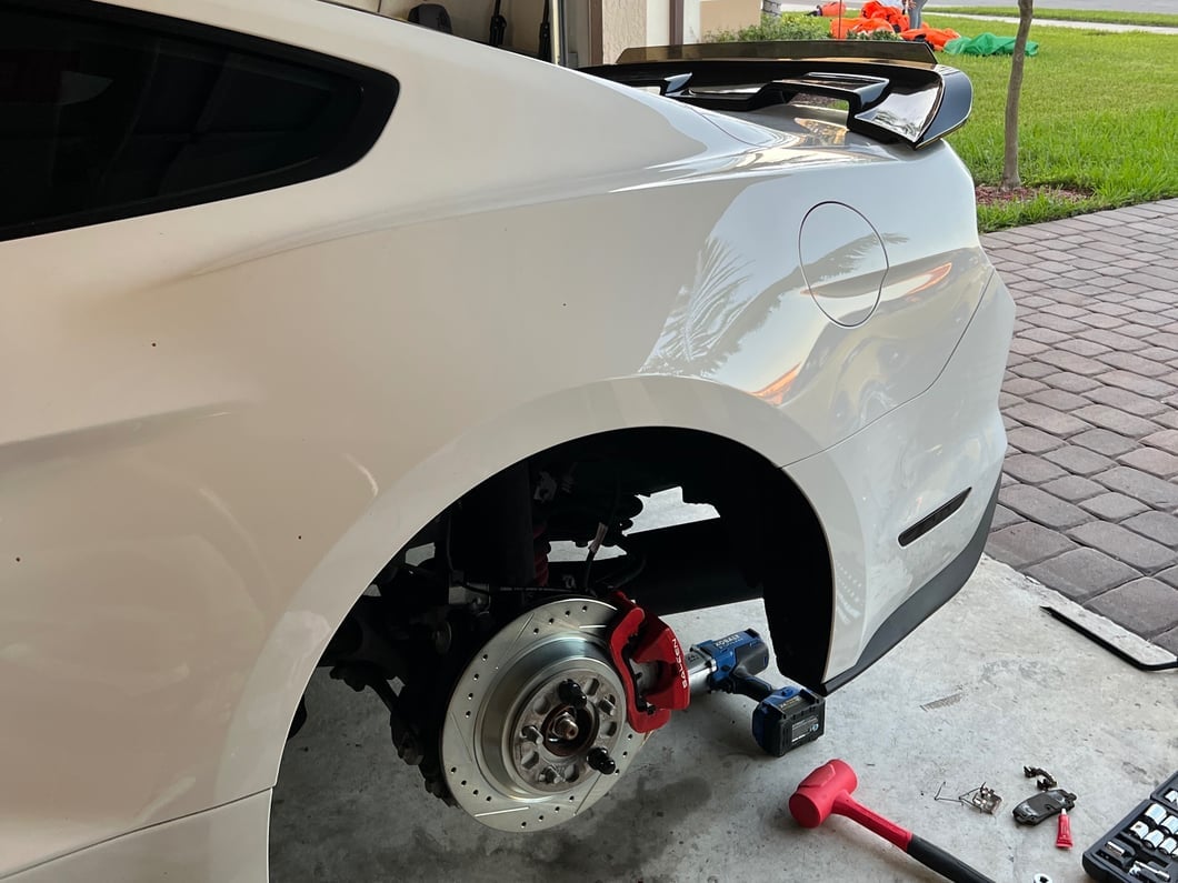 C&L Super Sport Cross-Drilled and Slotted Rotors; Rear Pair (15-23 Mustang EcoBoost w/o Performance Pack, V6)